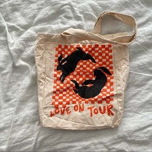harry styles love on tour bunny tote bag